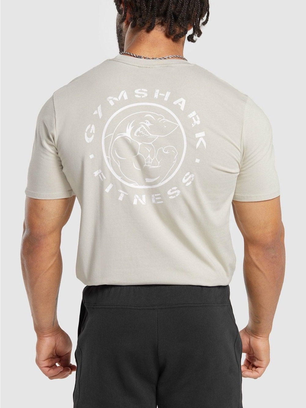 NWT Gymshark Legacy T-Shirt Pebble Grey (Cream) Slim Fit Men’s Medium